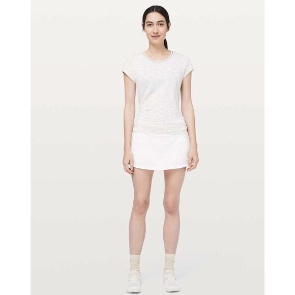 Lululemon Skirt Womens 4 Pace Rival Skirt Regular White Athletic Tennis Skort - Picture 1 of 15